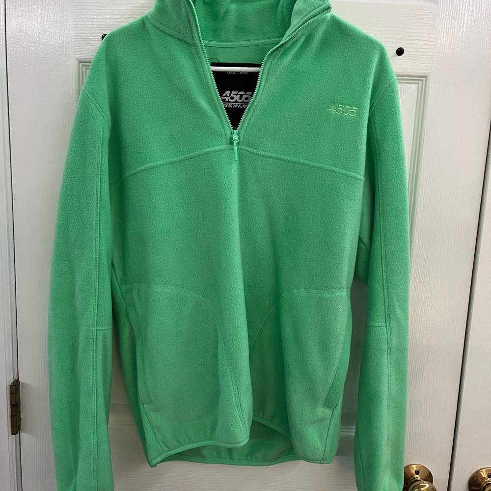 ASOS Green Fleece Quarter-Zip Pullover